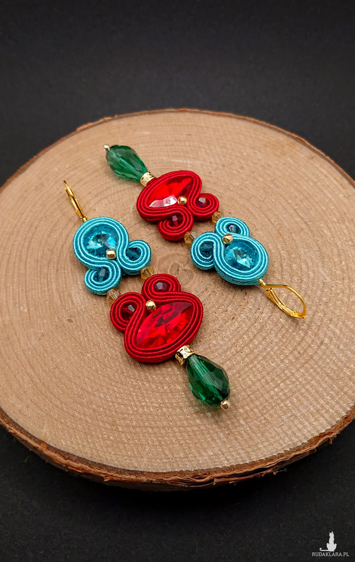 KOLOROWE KOLCZYKI SUTASZ Z KRYSZTAŁKAMI 7